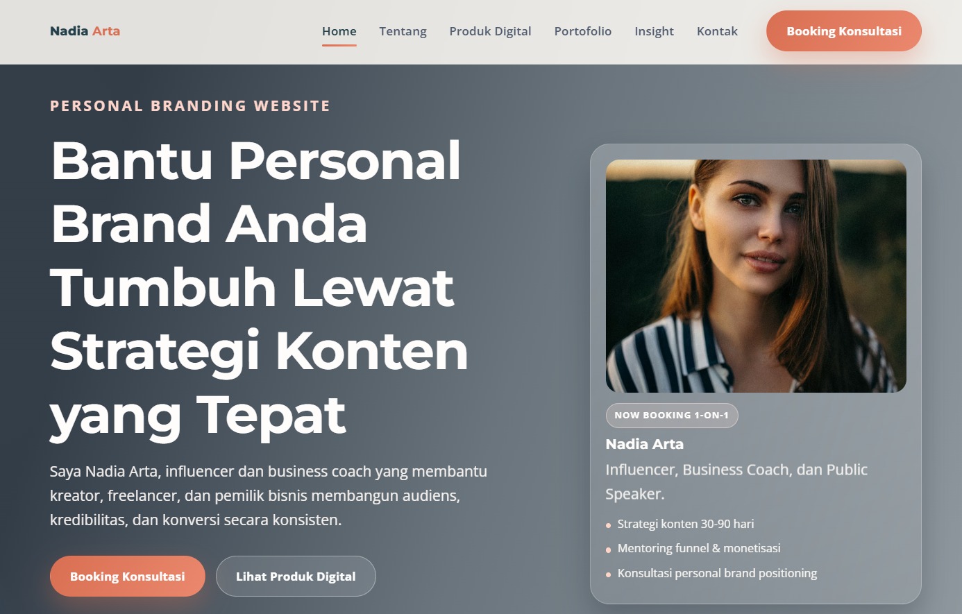 Personal branding website preview